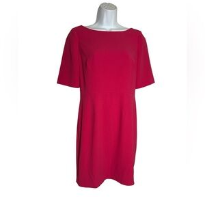 ANN Taylor Dress Size 6 Petite Bright‎ Hot Pink  Solid Sheath Dress PERFECT 🩷🩷
